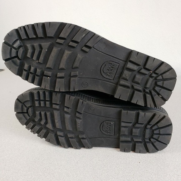 Sorel Womens Black Faux Fur Mid Calf Lace Up Round Toe Winter Boots Size 8 - Picture 5 of 9